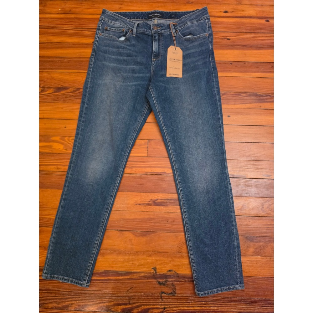 Lucky Brand Lolita Skinny Jeans Womens 12/31 Medium Wash Blue Mid Rise Denim NEW